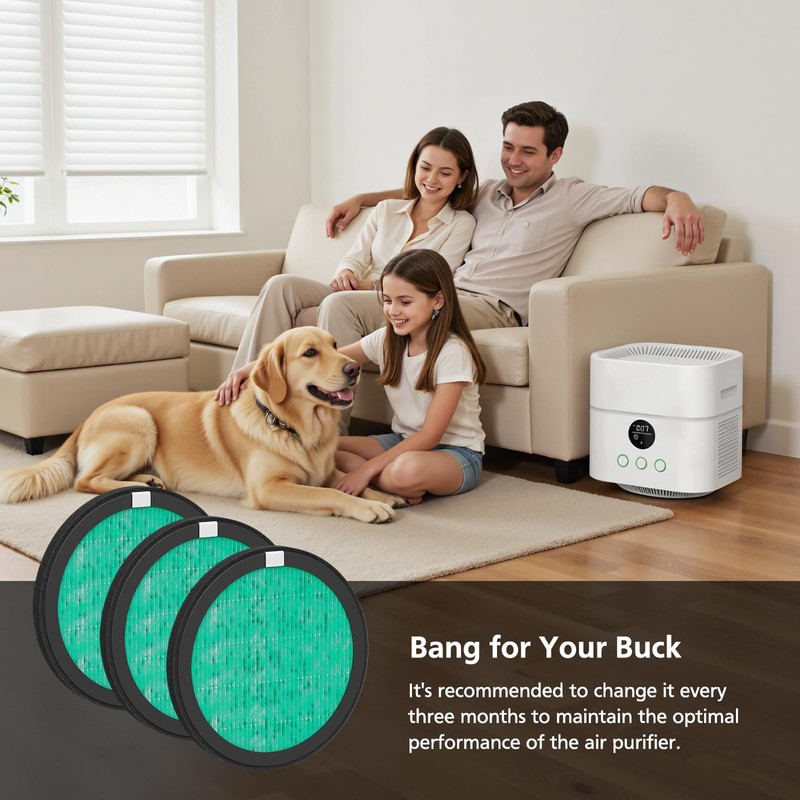 WG-03 Replacement Filters for HomBreez WG-03/WG-03-S/F-WG Air Purifier