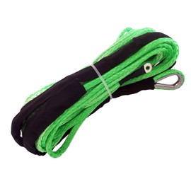 Synthetic Winch Rope 5/16" x 50ft 8500 LBs with Black Protective Sleeve and Sheath for 4x4 Off Road Atvs Winches ATV UTV SUV Truck Boat(Green)