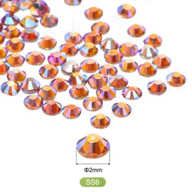 MECCANIXITY 2880 Pcs Hotfix Rhinestones Flatback Crystal Glass Gems Art Rhinestones for Crafts Clothes DIY Decoration(SS6 2mm,Gold Color)