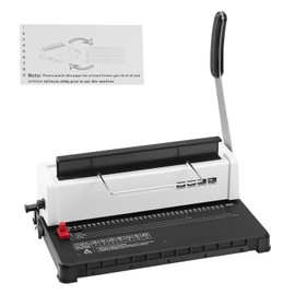 Happybuy Coil Spiral Binding Machine, Manual Book Creator with 34-Holes, Binds 120 Sheets, Adjustable 3/16" - 9/16" Coil Spines for Letter, A4, and A5 Sizes