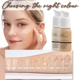 Face Foundation, Full Coverage Foundation, Liquid Foundation Soft Matte, Lightweight Feel Oil-Control Concealer, Waterproof, Sweat Long Lasting, and Transfer Resistant 30ml (02#)