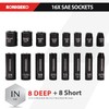 SONIGEKO Socket Set 3/8" Drive Impact Socket Set,48-Piece 6 Point