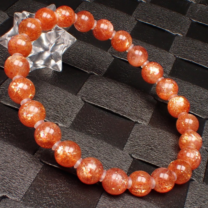 Happiness Stone Luxury Natural Stone Accessory Sunstone Power Stone Bracelet,