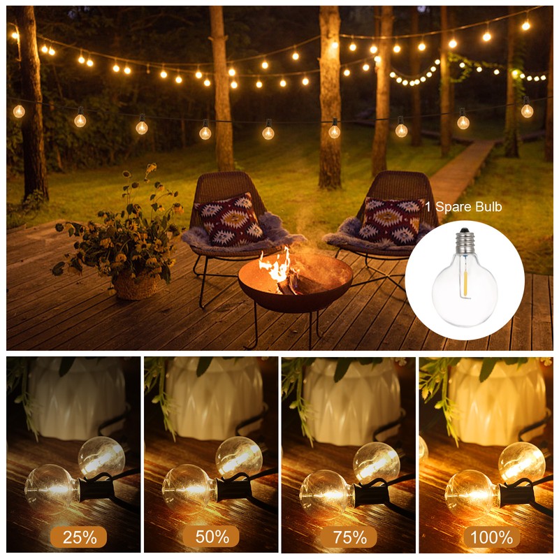 Neoglint 10.9M/35.7Ft G40 Outdoor String Lights 30+2(Spare) LEDs Globe Bulbs