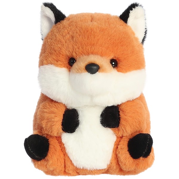 Aurora® Round Rolly Pet™ Finley Fox™ Stuffed Animal - Adorable Companions - On-The-Go Fun - Orange 5 Inches