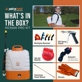 PetraTools 2 Gallon Battery Powered Sprayer - Electric Sprayer 2 Gallon Battery Sprayer Weed Sprayer Battery Operated, Power Sprayer Battery Backpack Sprayer Battery Powered - HD2000 ProKit