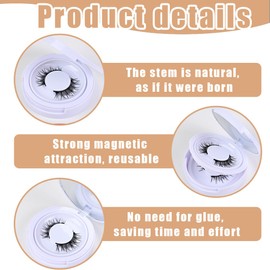 XPEX 2 Pairs of Magnetic Eyelashes Magnetic Eyelashes Reusable Magnetic Eyelashes Set with Clip Easy to Wear and Remove