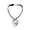YURAOER Chunky Puffy Heart Choker Necklace - Big Heart Pendant