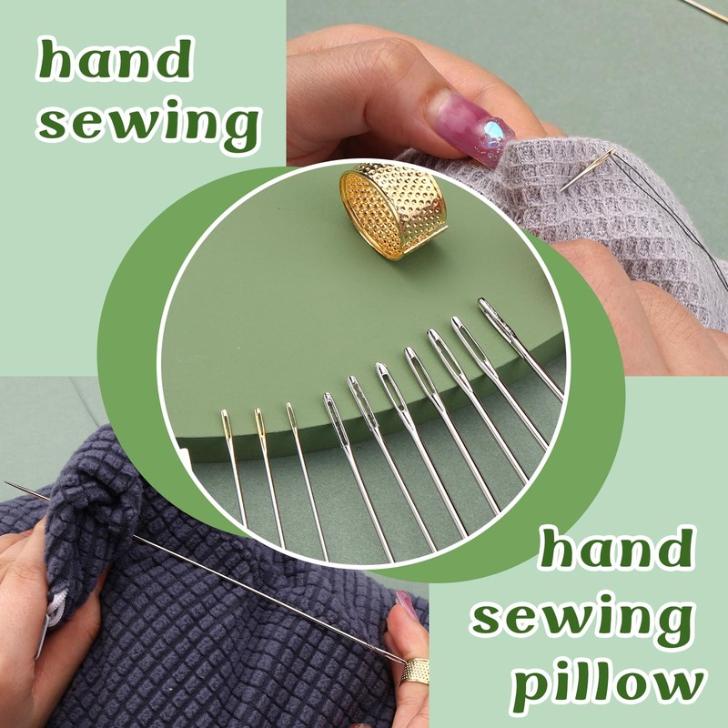 40 Pcs Large Eye Hand Sewing Needles Set Long Sewing