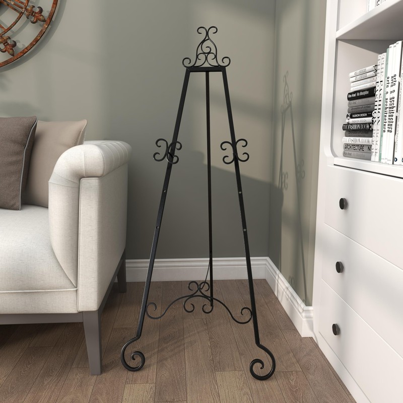 Deco 79 Metal Scroll Display Easel Large Adjustable 3 Tier
