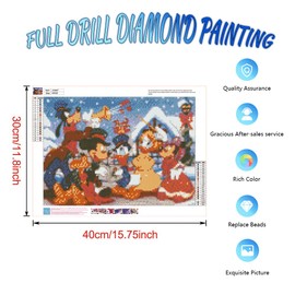 DIY 5D Diamond Painting by Numbers Kits,16"X12" DonaDuck Snowfield Paradise Christmas DIY Paintings Crystal Rhinestone Diamond Embroidery Full Drill Cross Stitch Kit Arts Craft for Decor