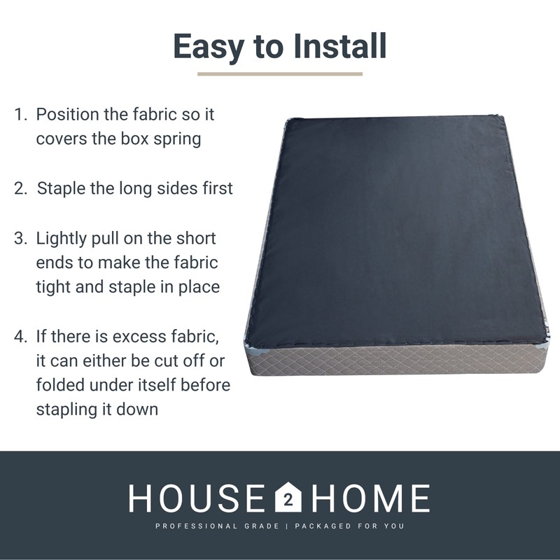 House2Home Full Bed Black Cambric Box Spring Cover, Heavy Duty