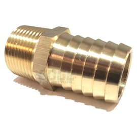 EDGE INDUSTRIAL 1" Hose ID to 3/4" Male NPT MNPT Straight Brass Fitting Fuel / AIR / Water / Oil / Gas / WOG (Qty 1)