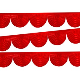 Weddecor Red Silk Detachable Swag For Decorating Background Fabric Curtains, Table Skirts, Christmas, Weddings, Parties, Events, Photography, 3 Metres Long