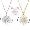To My Granddaughter Sunflower Fidget Necklace, Silver 14K Gold Plated