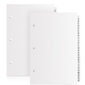 Sayglossy 54 Pcs A to Z Tab Alphabet Dividers for 3 Ring Binder 5 1/2 x 8 1/2 Inch Binder Dividers Customizable Table of Contents Page with A to Z Tabs for Student Teacher Office Worker Organization