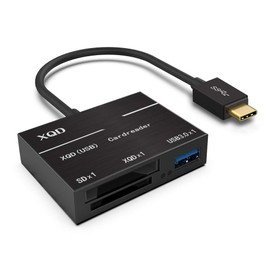 XQD Card Reader Adapter, USB C Portable Flash Memory Card Reader High Speed Connector, Write SD (HC/XC), Sony G Series, Lexar USB Mark Card Memory Card, Compatible with Windows/Mac OS System