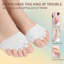 Silicone Toe Separators for Women & Men Soft, Breathable Toe Spacers for Comfort, Bunion Relief, and Pedicure – Toe Alignment Correctors (4Pack) ((Bstyle))
