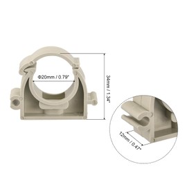 sourcing map 20mm Dia Pipe Clamps Clips, PPR Water Hose Fittings Tube Holder with Lock for Water Supply Gray 12 Pcs