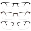 3 Pack Bifocal Reading Glasses for Men,Lightweight Metal Half Frame
