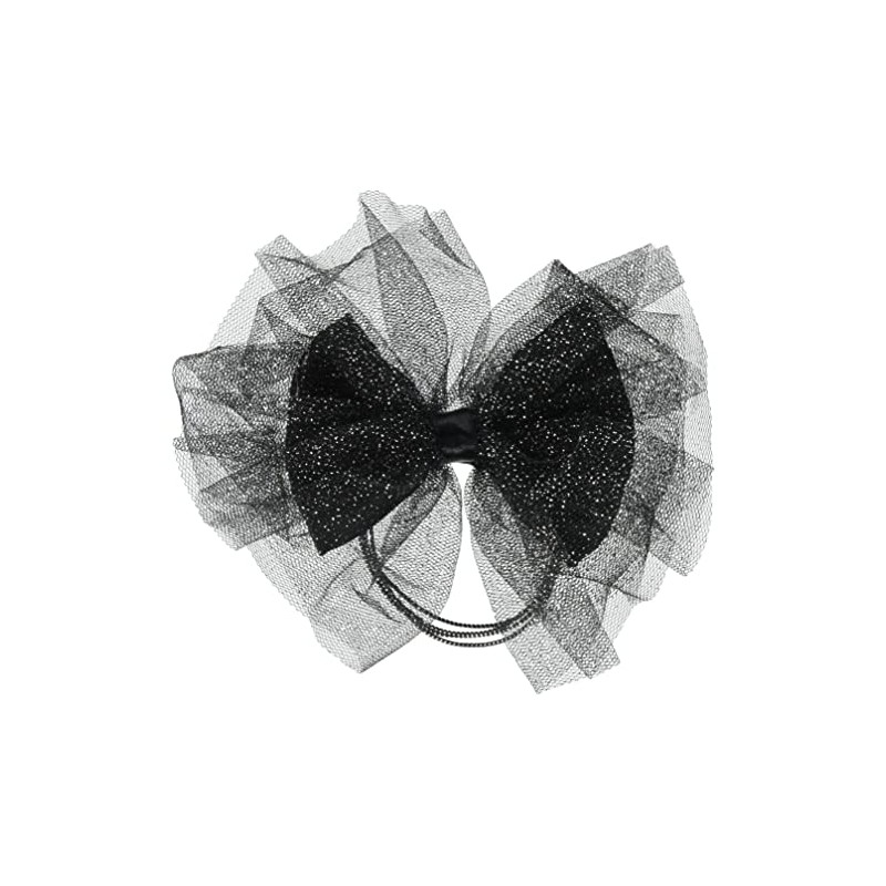 Laura Hair Rubber Girls Ribbon, Chiffon, Sparkle, Headband Size: Vertical