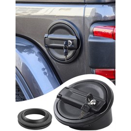 Savadicar - Cubierta de tapa de gas con bloqueo para depósito de combustible compatible con Jeep Wrangler JL JLU 4xe 2 y 4 puertas, ABS + estructura de aleación de aluminio, accesorios de repuesto,