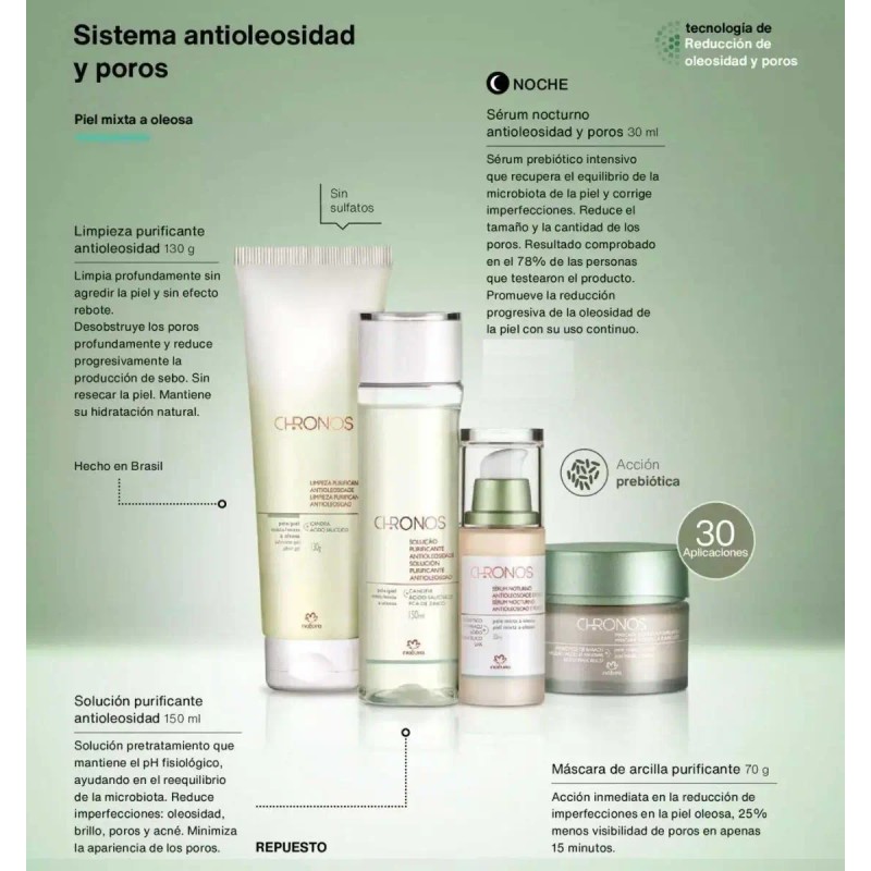 Limpieza Purificante Antioleosidad Chronos Natura 130g