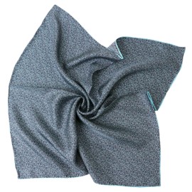 Prettystern Men's Lady Pure Silk Bandana Handrolled Silk Neckerchief Unisex Neckerchief, 36 Blue Turquoise