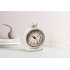 Creative Co-Op Vintage Pewter Mantel Clock with Birds, Distressed Cream