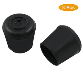 BokWin 8 Pcs Chair Leg Caps 1-1/8 Inch Rubber End Caps Non-Slip Chair Leg Tips Caps Round Furniture Leg Floor Protectors for Chair Desk Table(Black)
