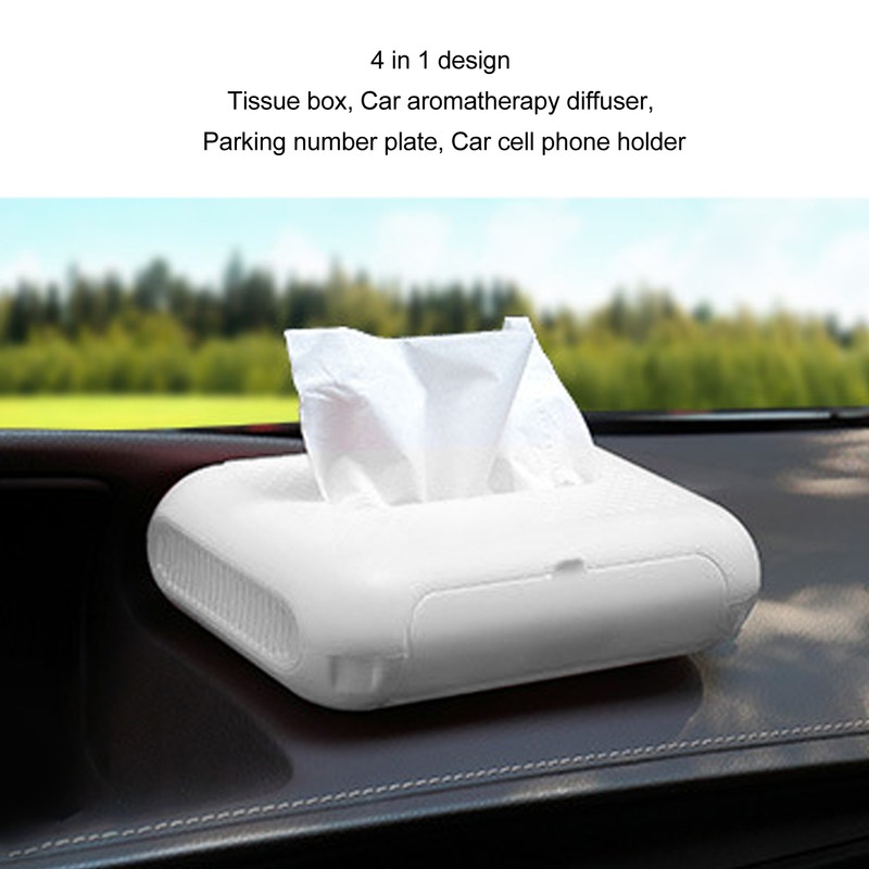 Car Tissue Box Holder with Solid Perfume Waterproof Easy to
