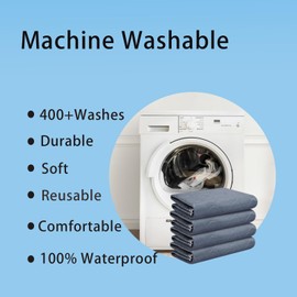 RIQINXIN Waterproof Incontinence Seat Cover 54 x 56 cm Washable Durable Incontinence Chair Cushion for Armchairs Sofa Car Seat Grey Set of 3