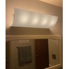 Moderne Vanity Light Cover Conversion Kit, 32"W White Textured Fabric