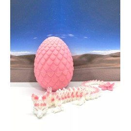 3D Printed Dragon with Dragon Egg, Articulated Dragon, Fidget ADHD Autism Toy