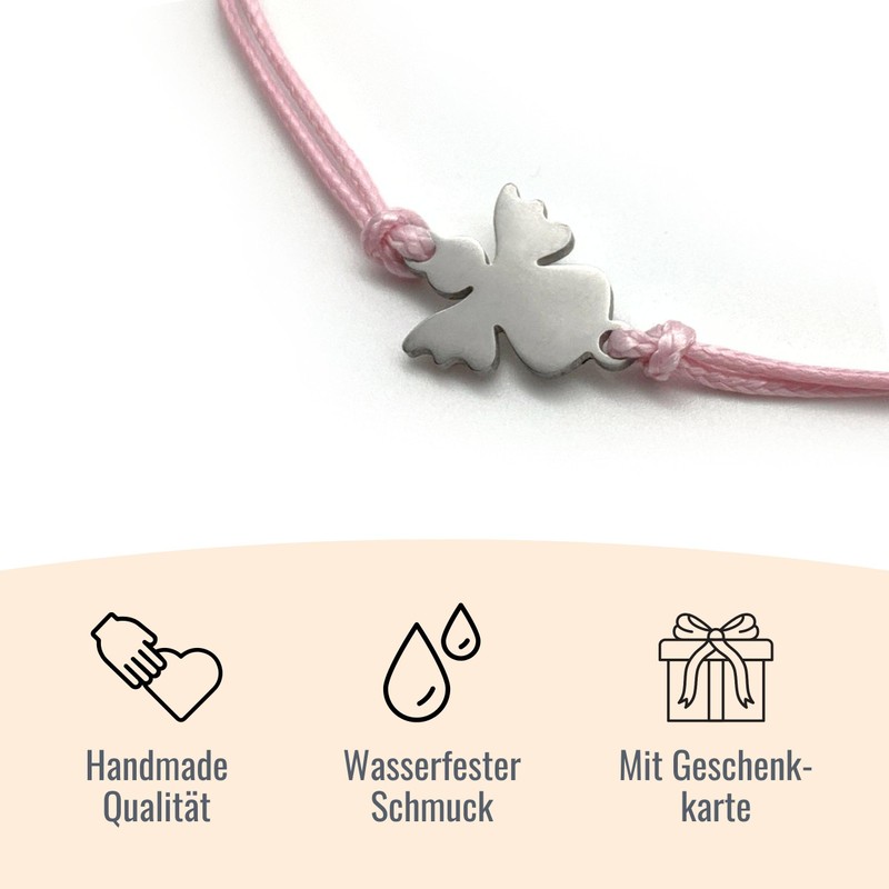 Schutzengel Armband | Glücksbringer Armkettchen mit Engel Schutzengelchen | Armbändchen