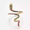 LZD Brass Micro Pave Cubic Zirconia Cuff Ring Snake Size