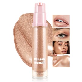 Boobeen Liquid Highlighter Makeup, Shimmer Cream Liquid Illuminator Contour for Face and Body, Smooth Glow Natural Looking Waterproof Liquid Highlight Brightening Make Up