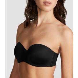 Victoria's Secret Women's Pink Wear Everywhere Push Up Strapless Bra Bundle, Bras for Women, Black/Beige, (32A)