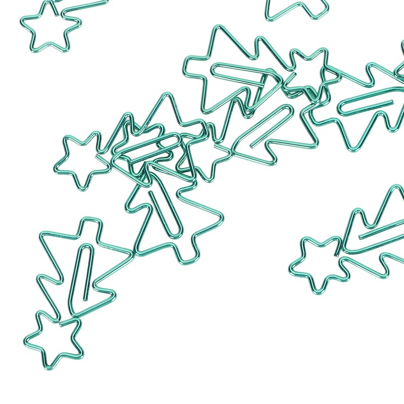 100pcs Paper Clips Prevent Slip Cute Christmas Tree Shaped Decorative