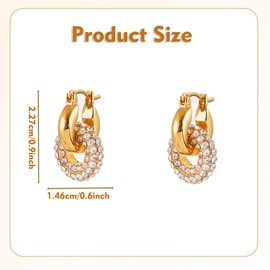 Trendy Gold Knot Zircon Earrings for Women Chunky Drop Dangle Statement Earrings Hypoallergenic Lightweight Fashion Jewelry Gifts