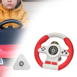 Dickly Steering Wheel Toys, Treat Play, Car Drive Toys with Lights Music for Boys And Girls, Red