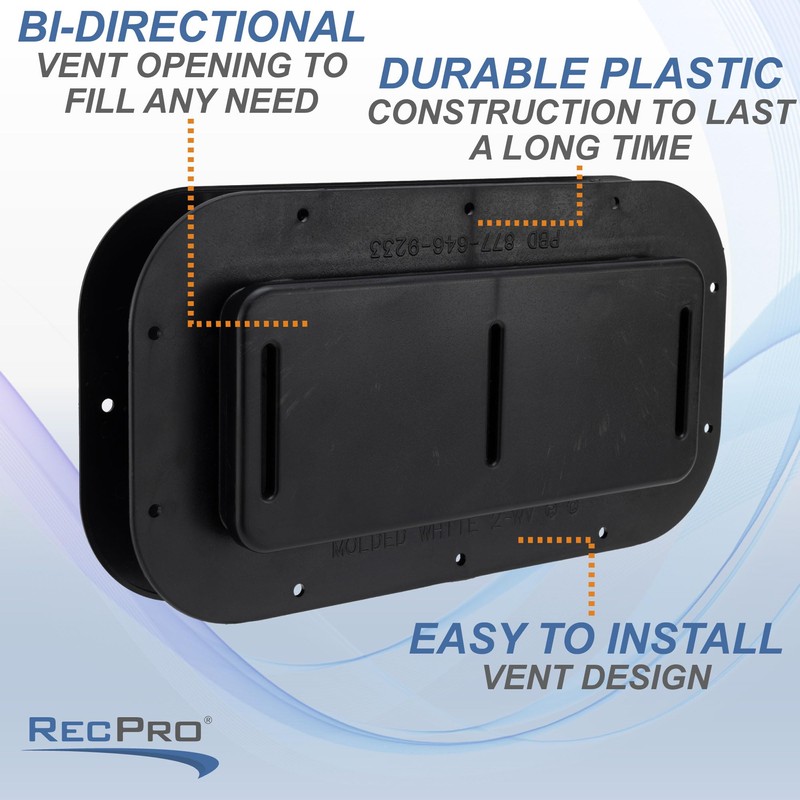 RecPro Trailer Two Way Plastic Vent | Trim Ring |