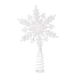 Christmas Tree Top Atmosphere Top Stars Stars Snowflakes Tree Top Stars Hollow Christmas Decorations Party Ornaments Perfect Stars (Silver Snow Flower)