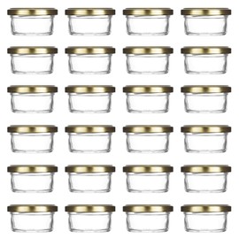 Caviar Line Small Mini Glass Jars With Tin Lids - 24 pack x 2 oz – All Purpose Empty Storage Jars