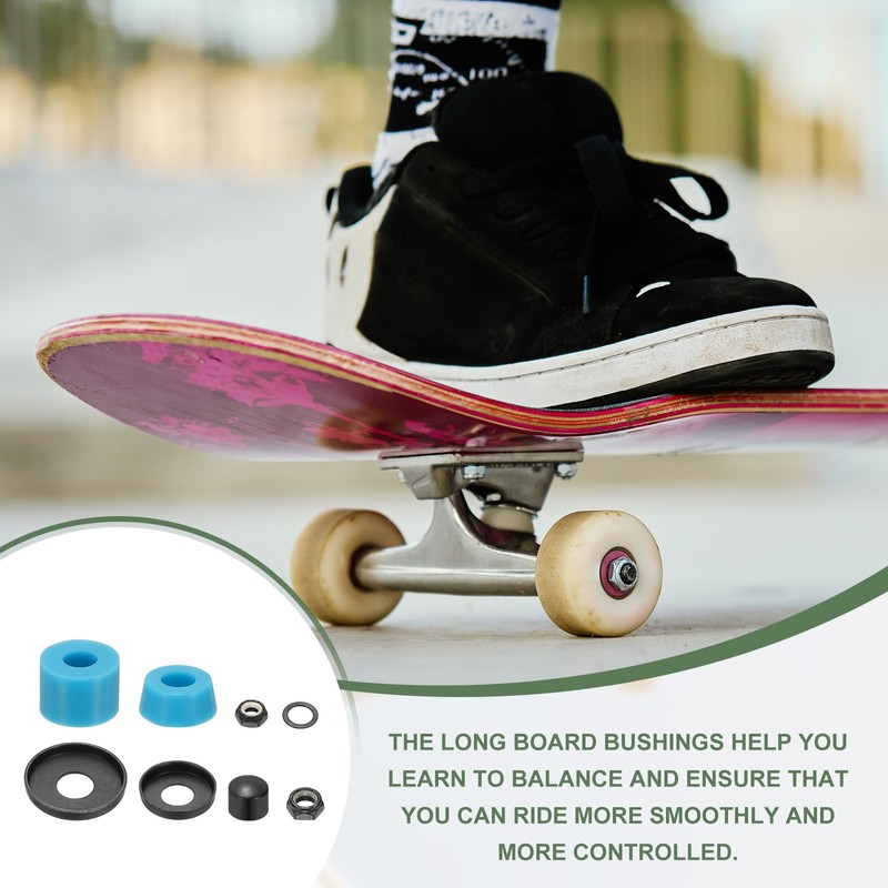 YELARXI Skateboard Bushings, Skateboard Truck Rebuild Long-Board Kit Bushings Washers
