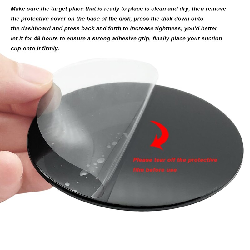 2 Pcs 95mm Adhesive Dashboard Mat Mounting Disc,3.74" Universal Suction