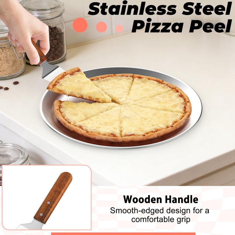 Linone 4 PCS Pizza Stand Holder, Black Metal Pizza Pan