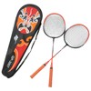 2 Player Badminton Racket Set Ferroalloy Integrated for Beginner Amateur