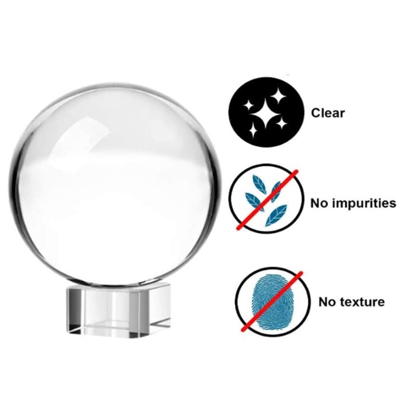 3 inch(80mm) Clear Crystal Ball Globe with Clear Crystal Stand