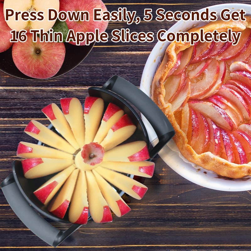 OOKUU Apple Slicer and Corer, [Large Size] 16-Blade Heavy Duty